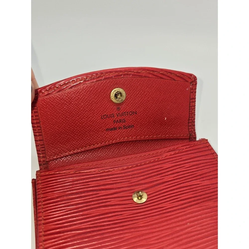 Louis Vuitton Epi Leather Card Holder Castilian‎ Red Vintage Wallet Spain M63587